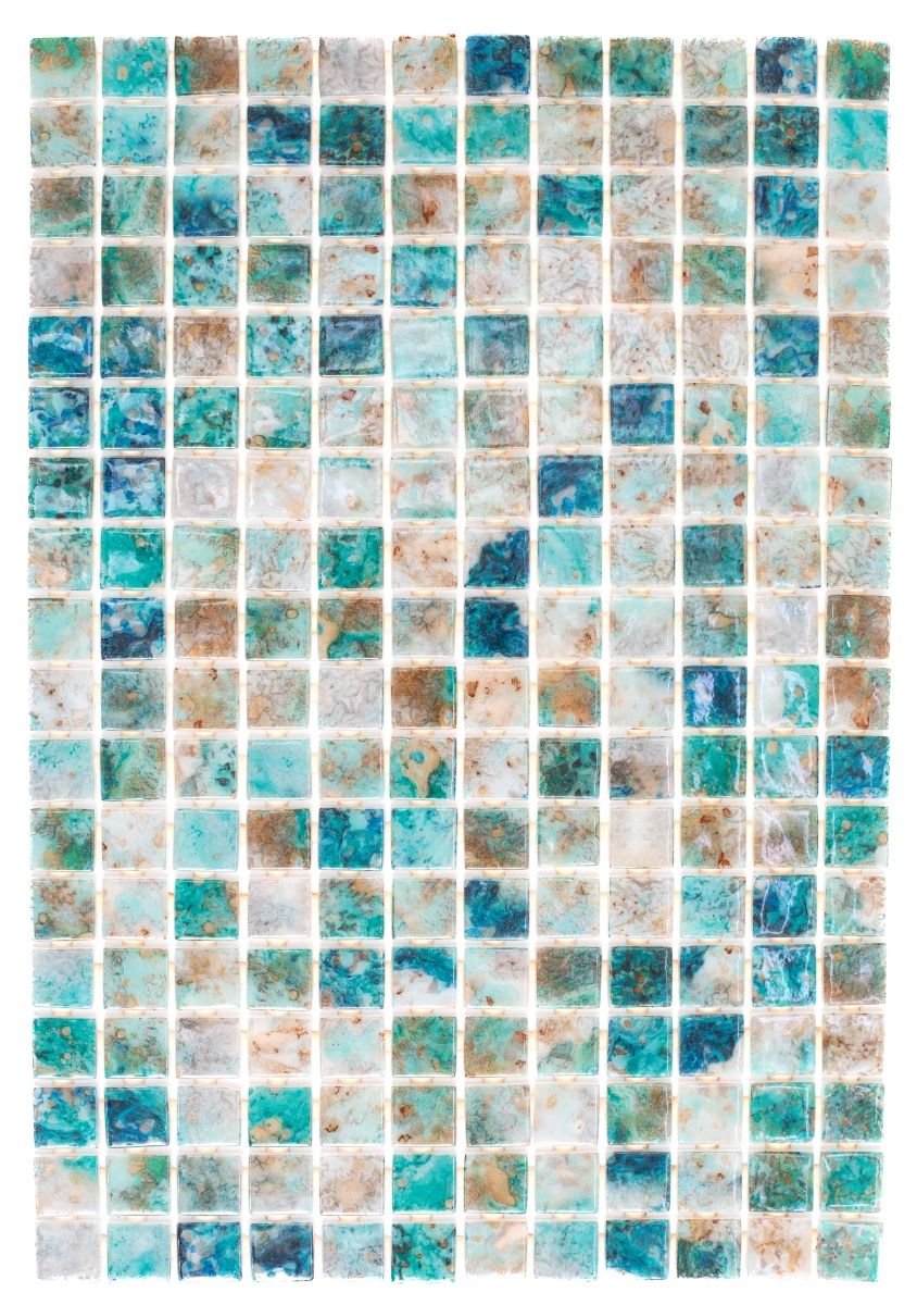 موزاييك زجاجي لحمام السباحة | 46 × 31 سم | أزرق