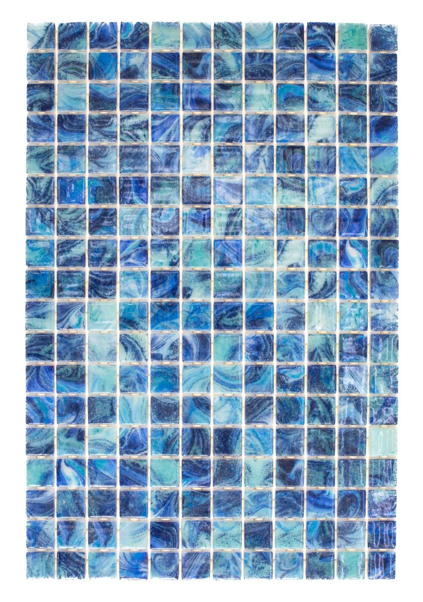 موزاييك زجاجي لحمام السباحة | مجموعة سولومون | 46 × 31 سم | أزرق